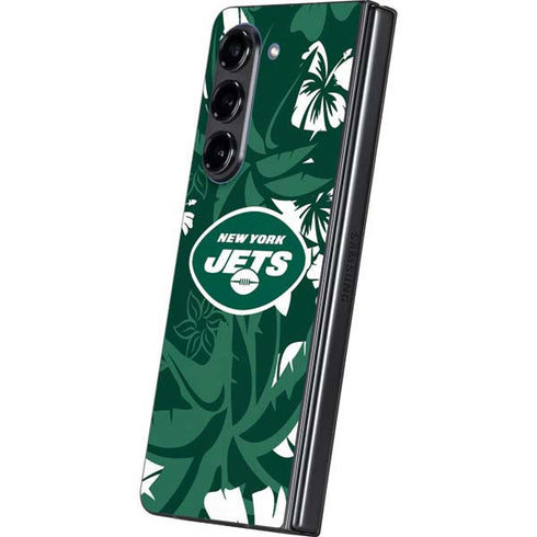 NFL New York Jets Tropical Print Galaxy Z Fold5 5G Skin